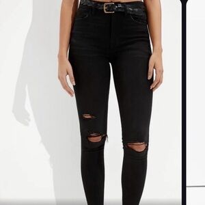 American Eagle Outfitters Black Ripped Jeans